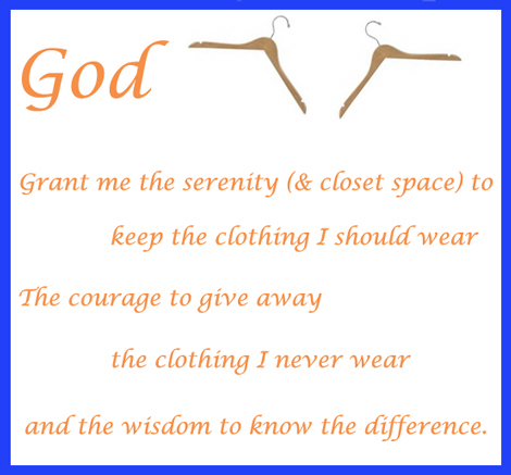 Serenity Prayer for cleaning closets