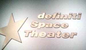 sign for the Definiti theater at the Adler Planetarium
